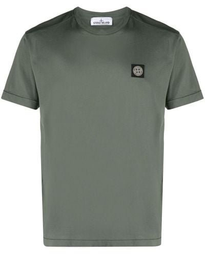 Stone Island Katoenen T-shirt Met Compass-logopatoon - Groen