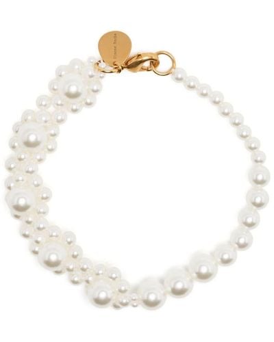 Simone Rocha Pulsera Daisy con perlas artificiales - Blanco