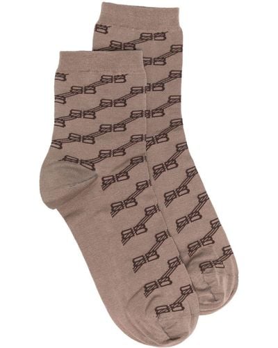 Balenciaga Socken mit BB-Muster - Braun