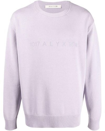 1017 ALYX 9SM Logo-print Knitted Sweater - Purple