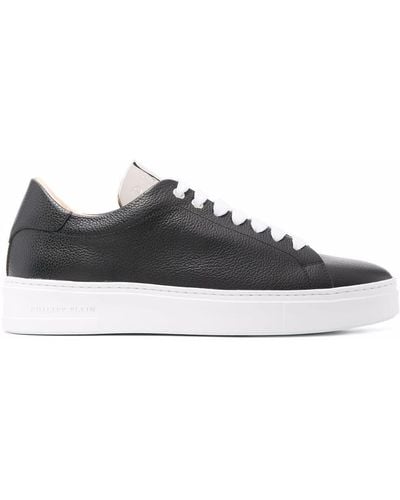 Philipp Plein Leather Lace-up Sneakers - Black