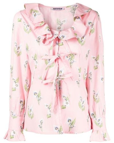 BATSHEVA Bluse mit Blumen-Print - Pink