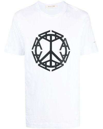 1017 ALYX 9SM Camiseta Peace Sign con logo - Blanco