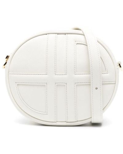 Patou Jp Monogram Leather Crossbody Bag - White