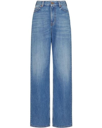 Valentino Garavani Cotton Wide-leg Jeans - Blue