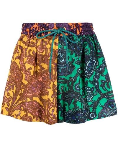 Zimmermann Shorts con estampado de cachemira - Verde