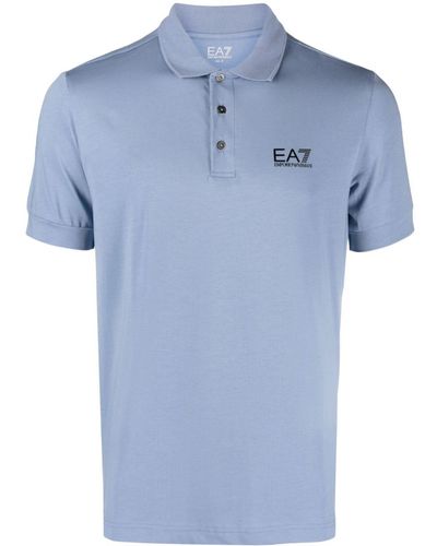 EA7 ロゴ ポロシャツ - ブルー