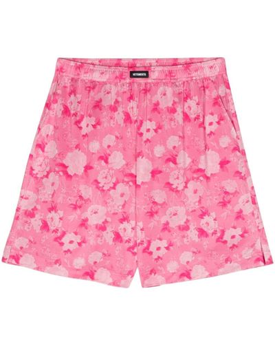 Vetements Shorts mit Blumen-Print - Pink