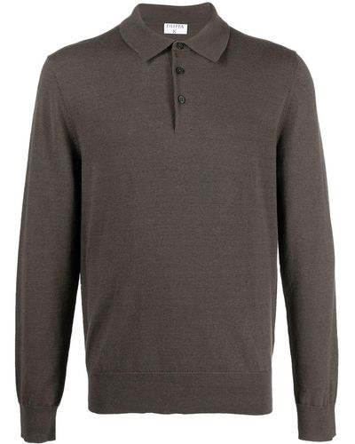 Filippa K Fine-knit Long-sleeve Polo Shirt - Green