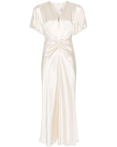 Victoria Beckham ギャザー ドレス - ホワイト