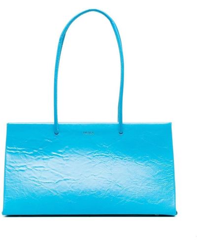MEDEA Logo-stamp Leather Tote Bag - Blue