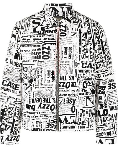Aries All-over Print Zipped Jacket - Black