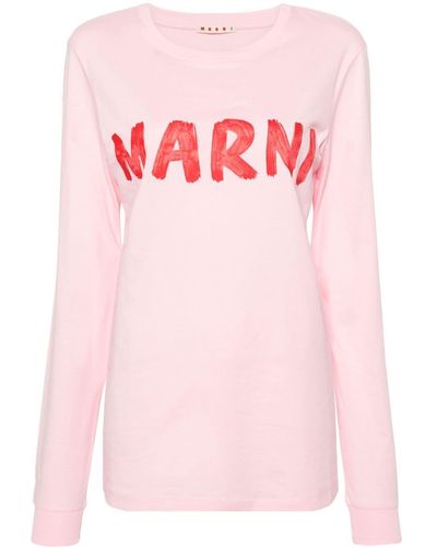 Marni T-Shirt mit Logo-Print - Pink