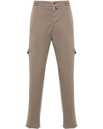 Kiton Drawstring Tapered-leg Trousers - Grey