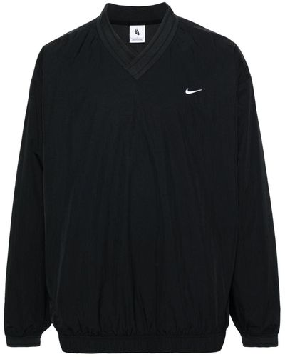 Nike Solo Swoosh Crinkled Sweatshirt - Black