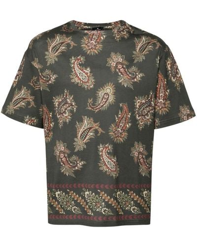 Etro Katoenen Overhemd Met Paisley-print - Groen
