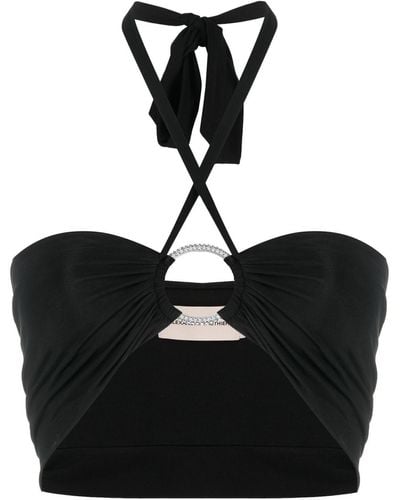 Alexandre Vauthier Haut crop à dos nu - Noir