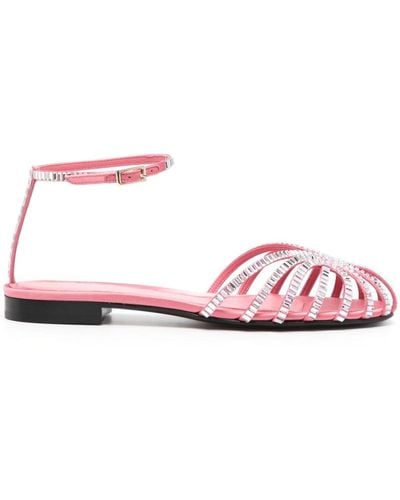 ALEVI Rebecca Leather Flat Sandals - Pink