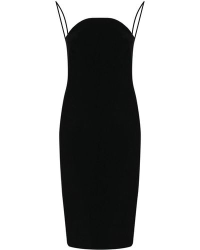 N°21 Curved-neck Crepe Midi Dress - Black
