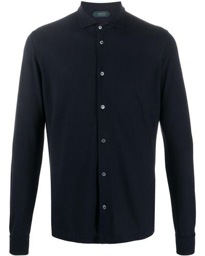 Zanone Regular-fit Cotton Shirt - Blue