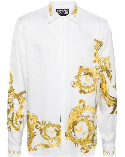 Versace Hemd mit Watercolour Couture-Print - Mettallic