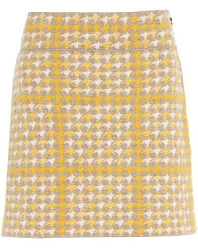 Barrie Cashmere-blend Miniskirt - Yellow