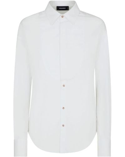 DSquared² Spread-collar Cotton Shirt - White