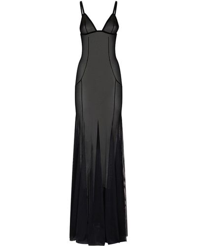 Dolce & Gabbana Semi-sheer Open-back Nightdress - Black