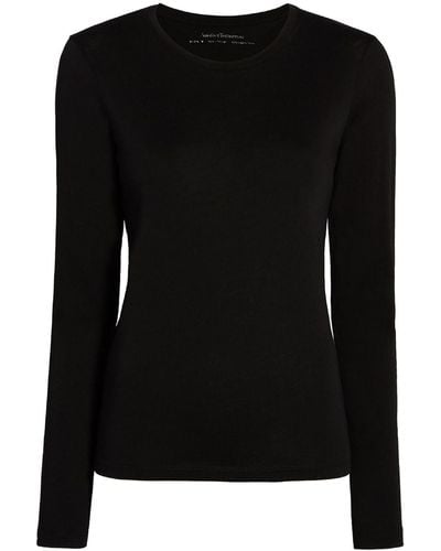 Another Tomorrow Crew-neck Long-sleeved T-shirt - Black