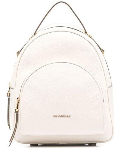 Coccinelle Lea Leather Backpack - White