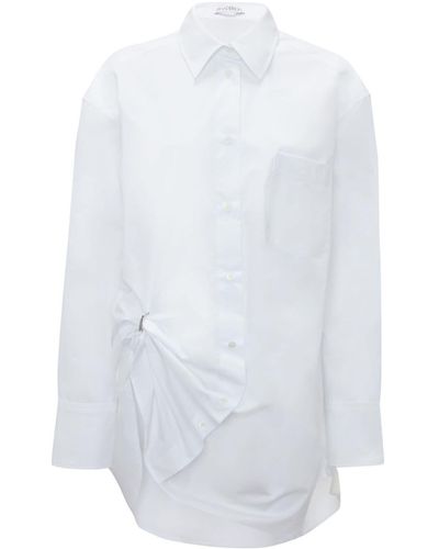 JW Anderson Eyelet-detail Oversized Cotton Shirt - White