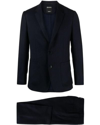 Zegna Techmerinotm Wool Single-breasted Suit - Blue