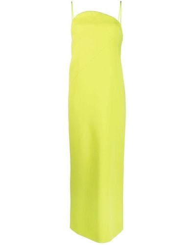 Sportmax Asymmetric-neck Stretch-cotton Maxi Dress - Yellow