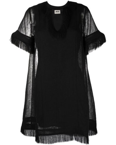 Maison Rabih Kayrouz フリンジトリム ドレス - ブラック