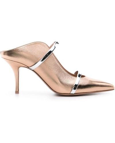 Malone Souliers Mules Maureen metallizzate 70mm - Rosa