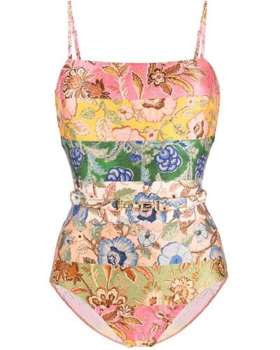 Zimmermann Junie Floral-print Swimsuit - Multicolour