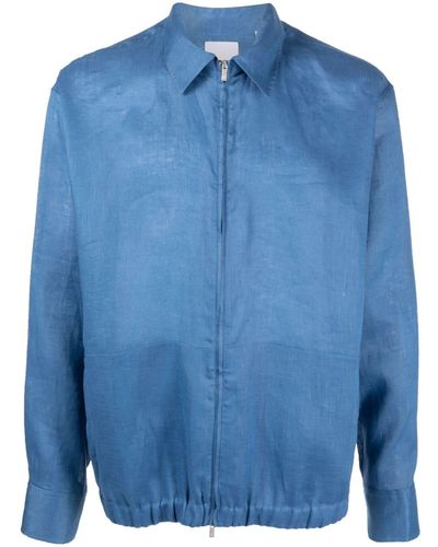 PT Torino Hemdjacke aus Leinen - Blau