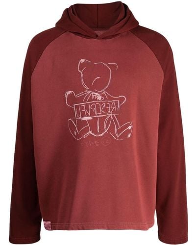Izzue Graphic-print Panelled Hoodie - Red