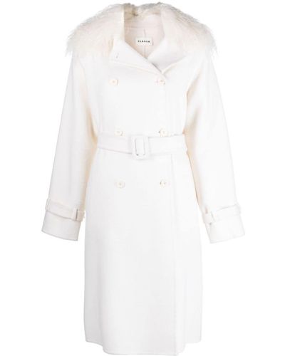 P.A.R.O.S.H. Double-breasted Wool Trench Coat - White