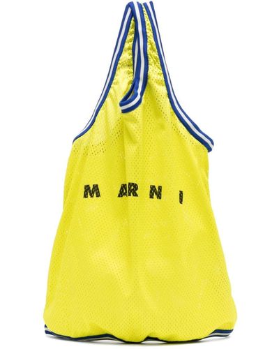 Marni Logo-print Perforated Tote Bag - Yellow