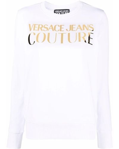 Versace ヴェルサーチェ・ジーンズ・クチュール ロゴ スウェットシャツ - ホワイト
