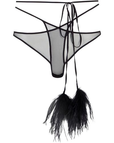 Kiki de Montparnasse String Dita à design croisé - Noir