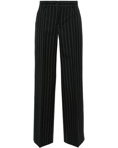 Dolce & Gabbana Pinstriped Straight-leg Trousers - Black