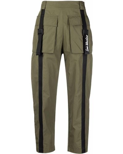 Love Moschino Flap-pockets Cotton-blend Parachute Trousers - Green