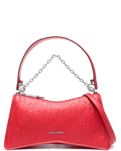 Karl Lagerfeld Logo Plaque Tote Bag - Red