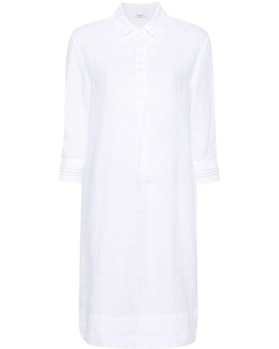 Peserico Bead-embellished Linen Shirt Dress - White