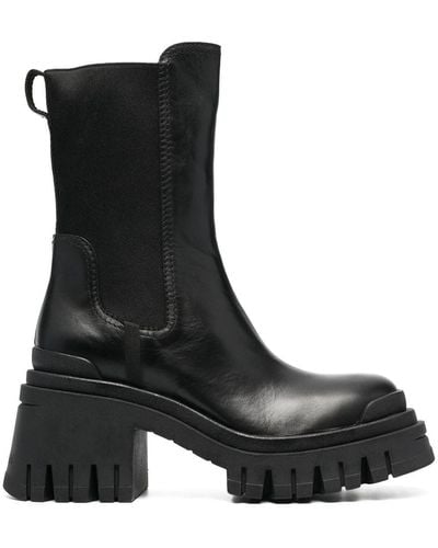 Premiata Block-heel Leather Boots - Black