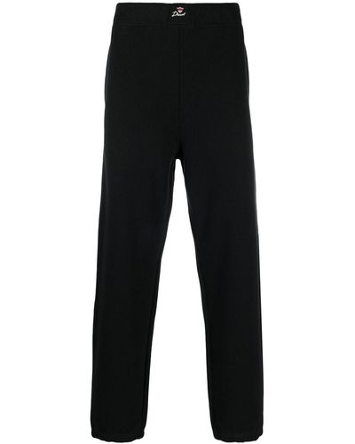 DIESEL Pantalones de chándal con logo bordado - Negro