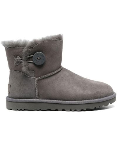 UGG Mini Bailey Button Ii Suede Boots - Gray
