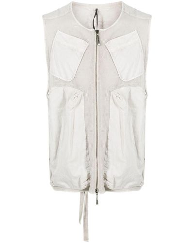 Masnada Fully-perforated Cotton Waistcoat - White